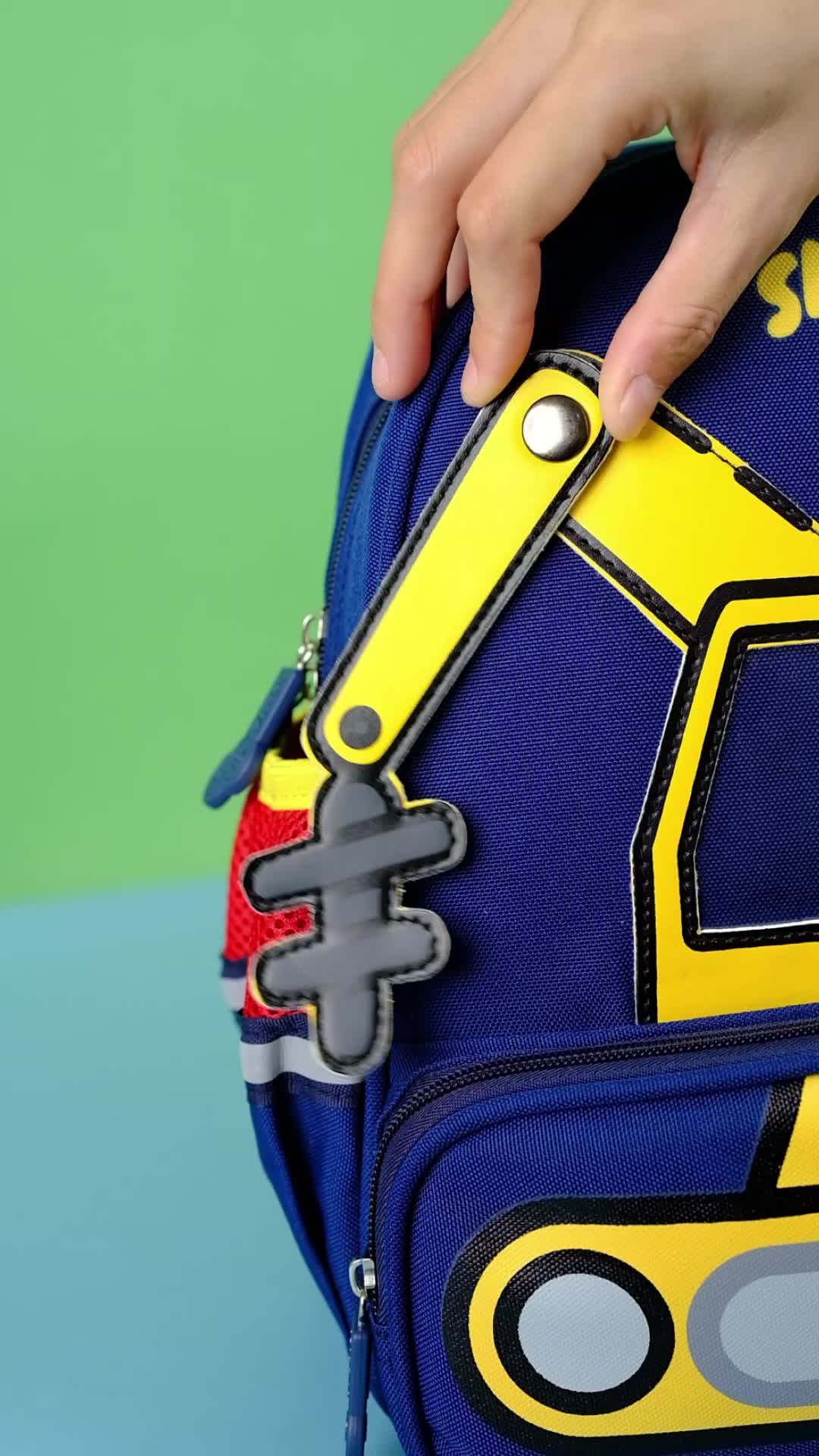 Skoola Tas Sekolah Fashion Anak PAUD TK Laki - Laki Ransel Excavator - Kukki
