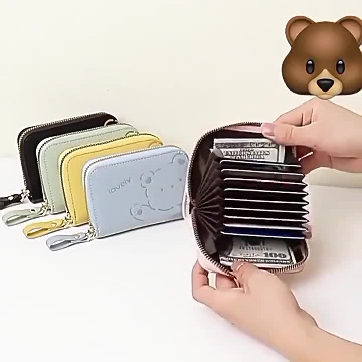 Dompet Mini Fashion Gambar Lucu Motif Bear Lovely / Dompet Kartu Lucu Wanita