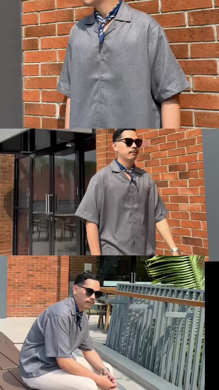 FK. Basic Oversized Shirt [ Kemeja Lengan Pendek Polos Boxy Pria ] Fawk Casual Shirt Tanpa Saku
