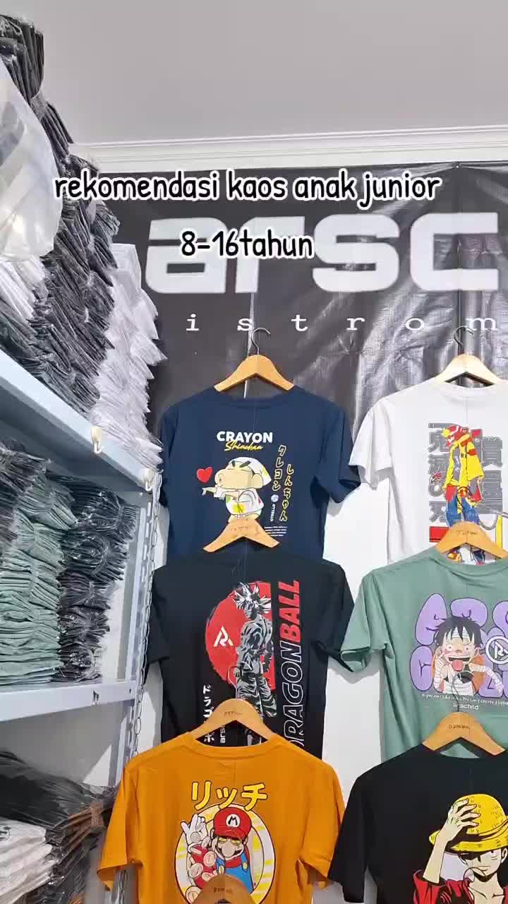 ATASAN KAOS DISTRO ANAK LAKI LAKI MOTIF SABLON DEPAN BELAKANG WARNA BLUE DENIM TERABRU