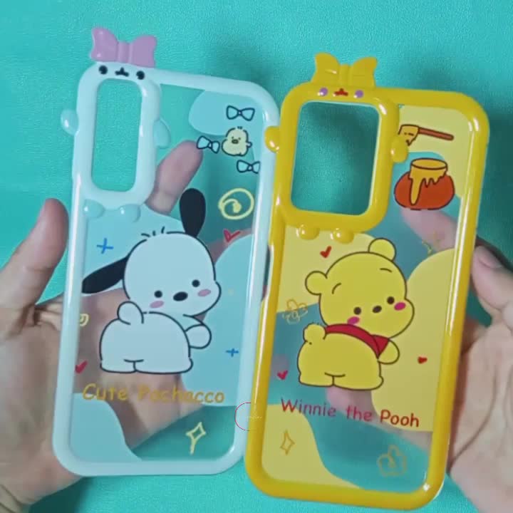 Case Op A15 A15S A5 A9 2020 A17 A17K A36 A76 A96 A3S A5 A16 A16S A35 2021 A1K A5S A7 F9 A12 A11K A58 A78 4G A38 A18 A58  Casing Softcase Winnie The Pooh And Pochacco TPU Premium Silicon Ponsel Cover Handphone