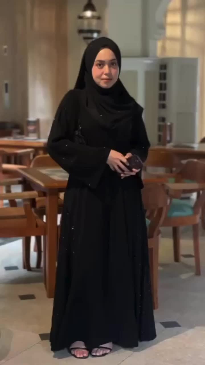 [BISA COD | HANYA ABAYA] Tsurayya Black Abaya Glamour