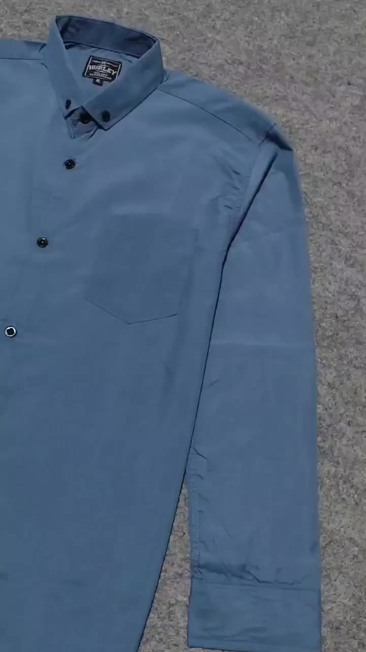 Kemeja Pria Polos Warna Denim Lengan Panjang Dan Pendek Reguler Casual Formal Dewasa