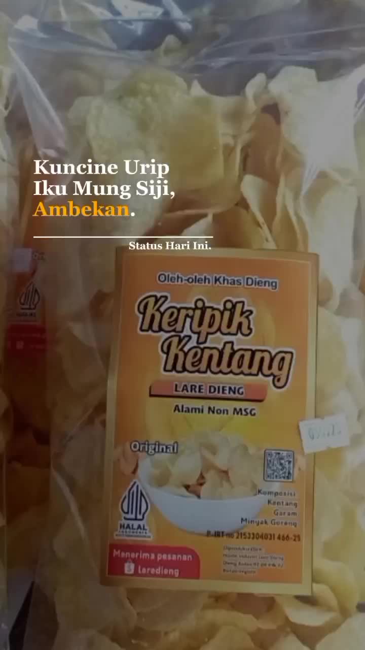 Keripik kentang Dieng brand Lare Dieng kemasan 200gram