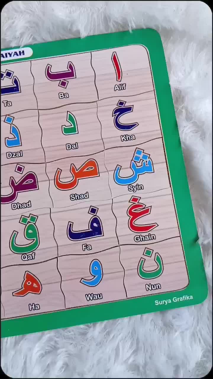 Mainan Edukasi Puzzle Kayu MDF Angka Abjad Huruf ABC Hijaiyah Binatang Buah Kendaraan Jigsaw Bongkar Pasang