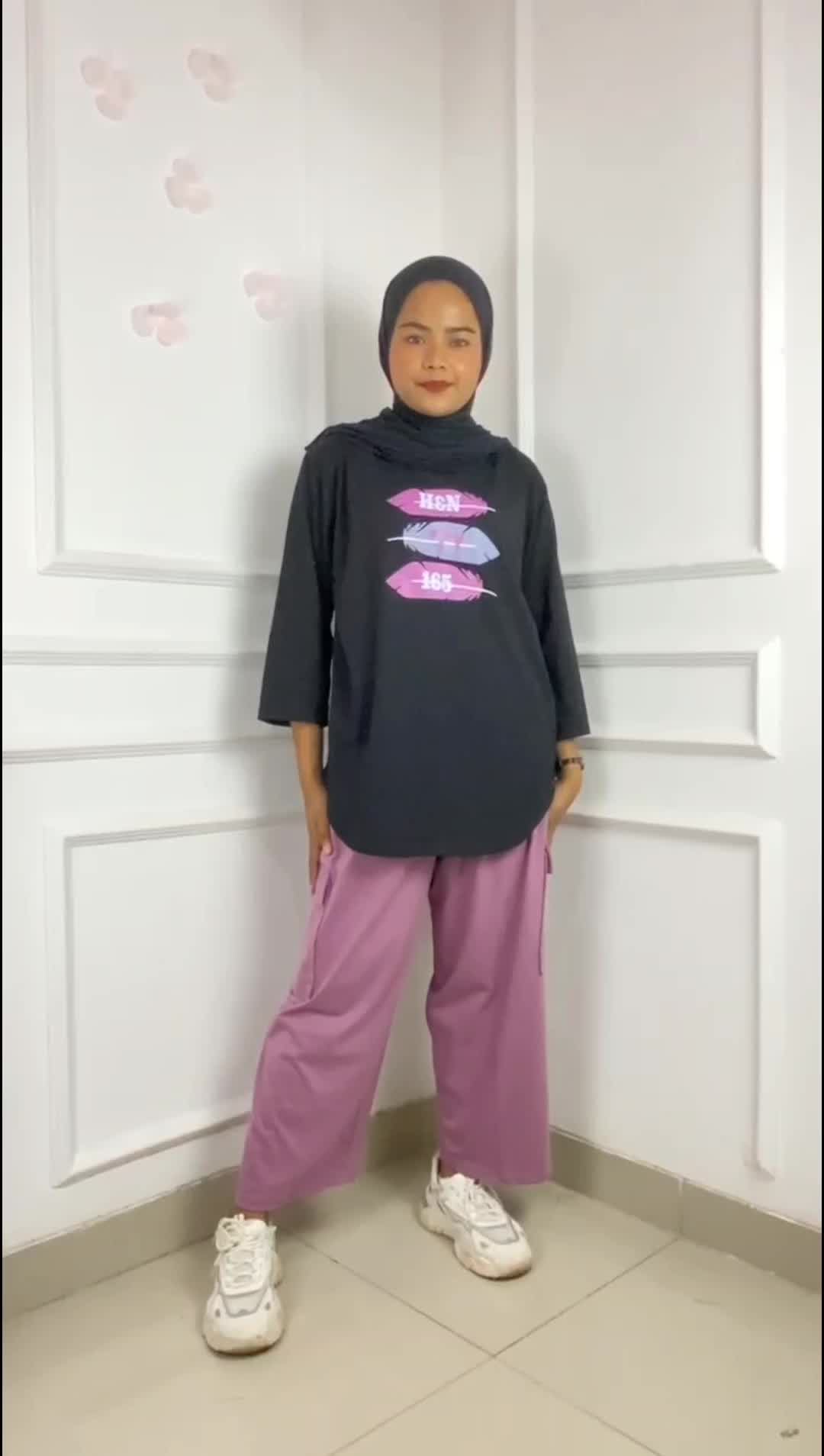 Setelan Baju Dan Celana Dios Set BO Kaos Katun Combed 24s M L XL XXL 3XL Oneset Wanita Kekinian Jumbo