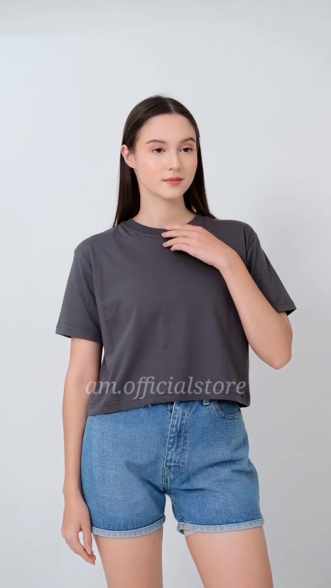 CROP TEE TOP KAOS POLOS LENGAN PENDEK COTTON COMBED PREMIUM
