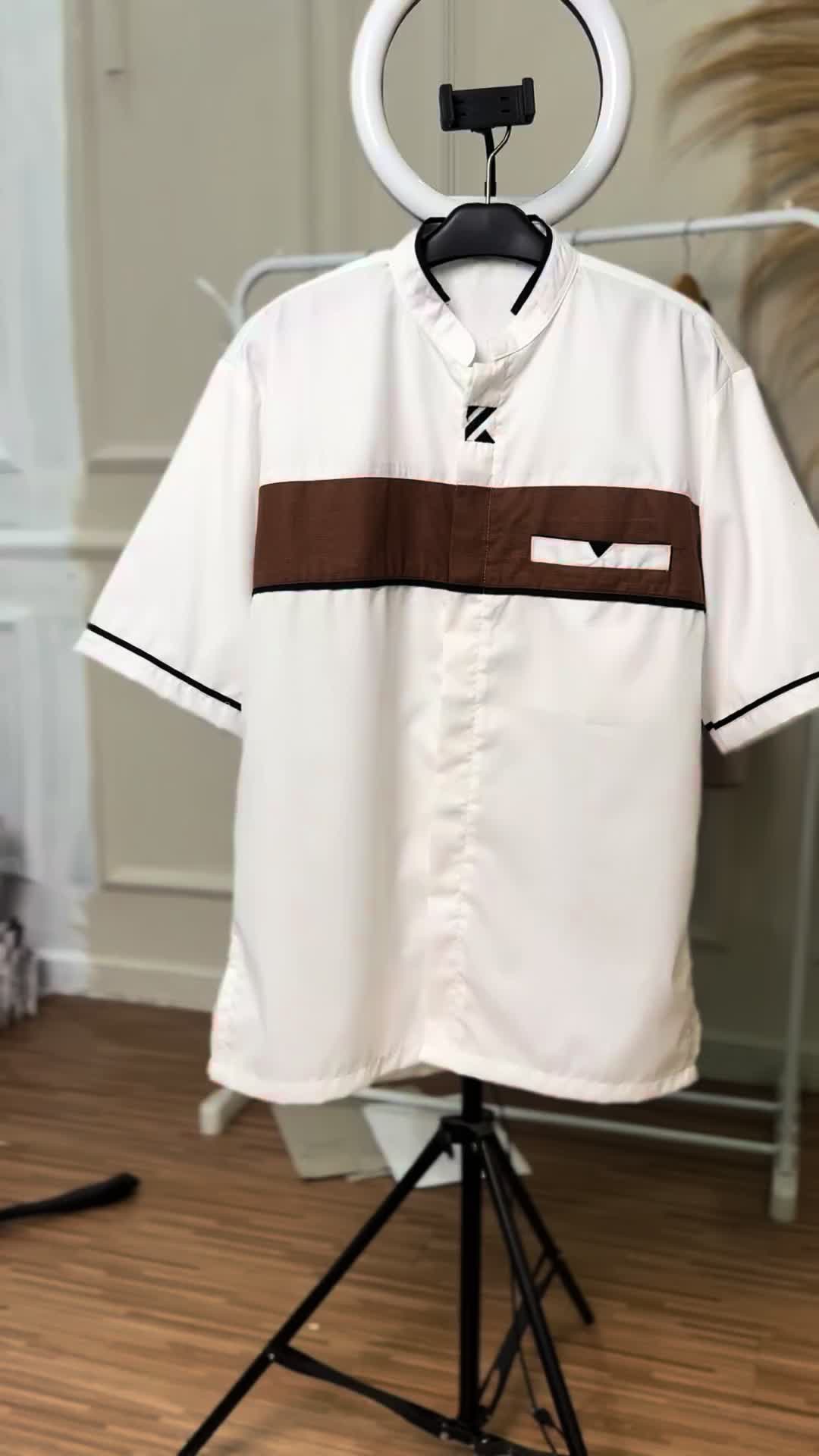 Baju Koko NAQI Putih Lengan Pendek Baju Kurta Putih BW Terbaru Baju Muslim Pria Putih  Viral Lembut