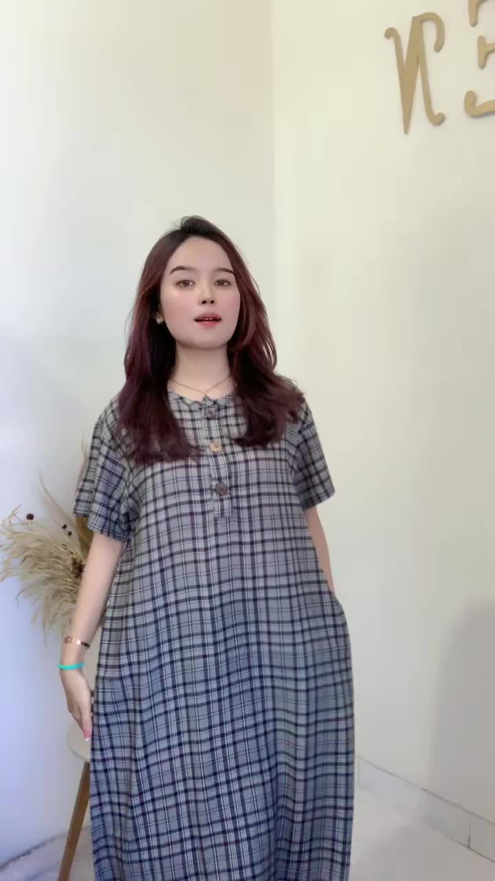 Daster Faren selutut kancing busui friendly Bahan rayon premium Dress Pendek Bumil Motif Wanita remaja tebal bawah