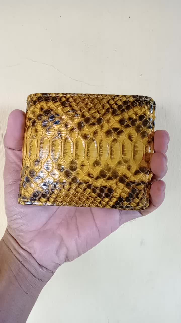 Dompet kulit ular python asli - kuning
