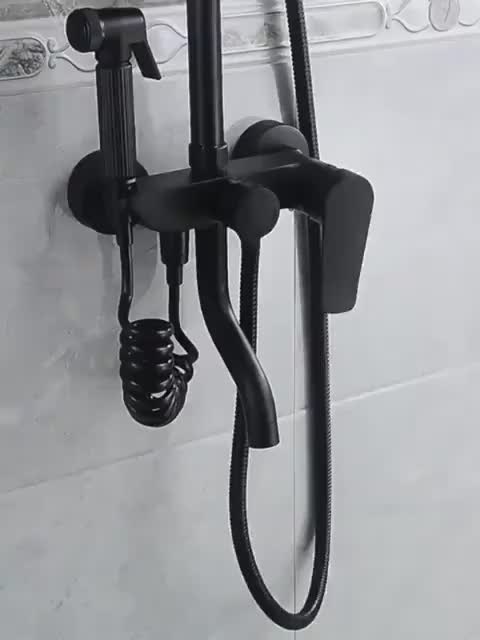 Set shower kamar mandi + stand + keran, Shower 1 set shower Bahan Stainless persegi lengkap