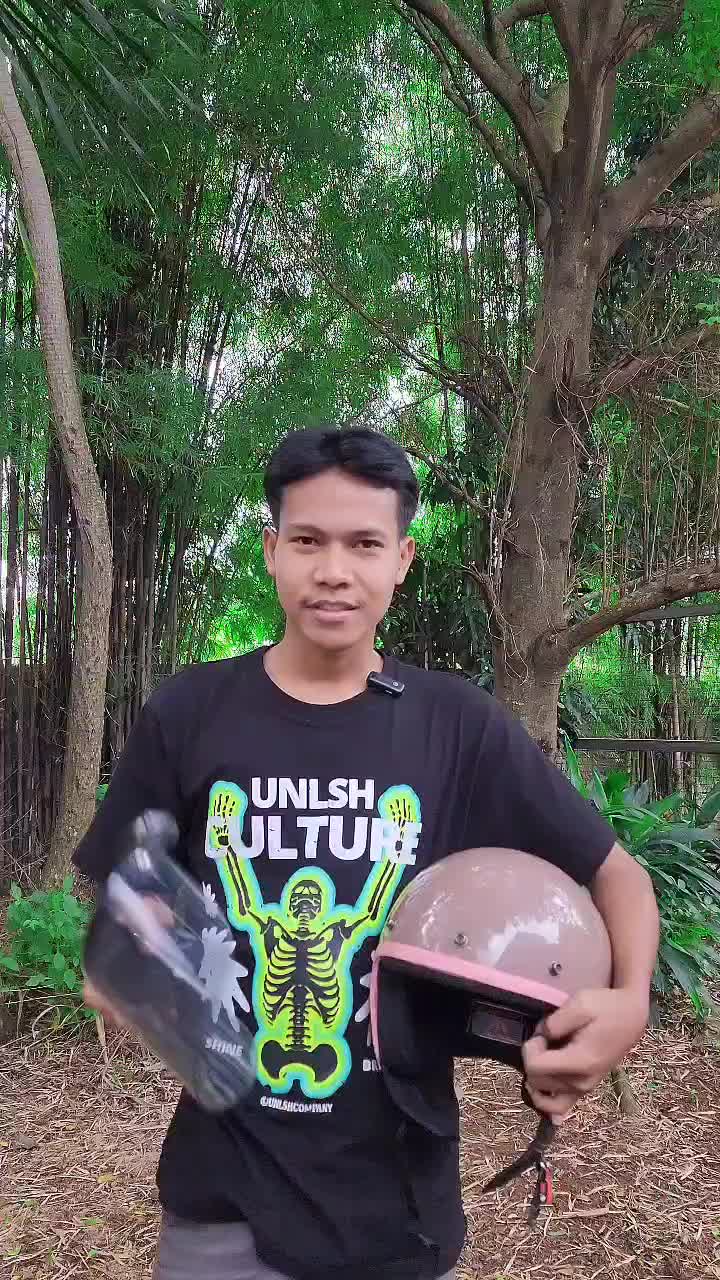 Helm Bogo Dewasa List Coklat Cewek Cowok Pria Wanita Kaca Datar Flat Visor SNI Motorcycle