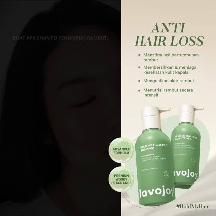 【HOT SELLING】 Lavojoy Hold Me Tight Pro Shampoo Spring Wonder 280ml | Hair Fall Treatment Shampoo with Gentle Cleansing | Mengandung Ginseng  + Ginger + Caffeine