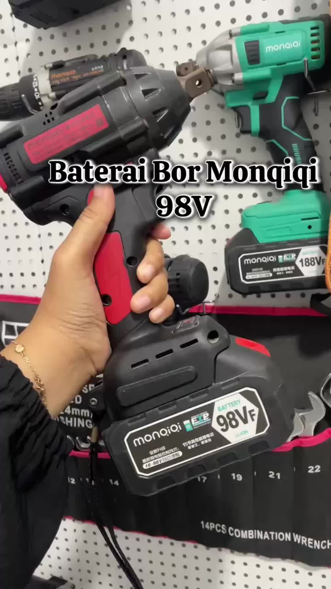 BATERAI LITIUM LI-ION BATERAI BOR ELEKTRIK CORDLESS RECHARGEABLE/ BATERAI 98VF Baterai Kunci Pas Listrik baterai  bor