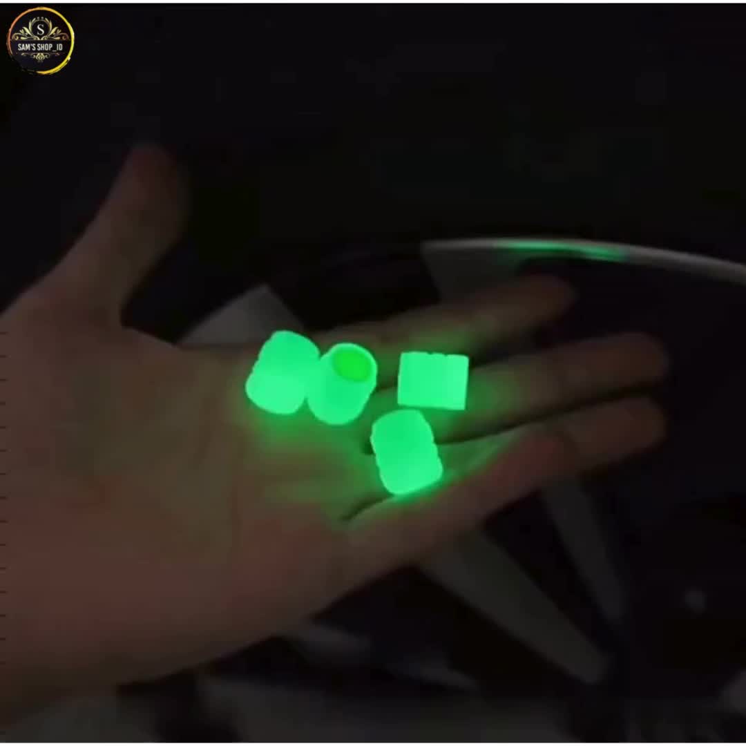 Tutup Pentil Luminous Neon Glow in The Dark Motor Mobil Speda Aksesoris Car