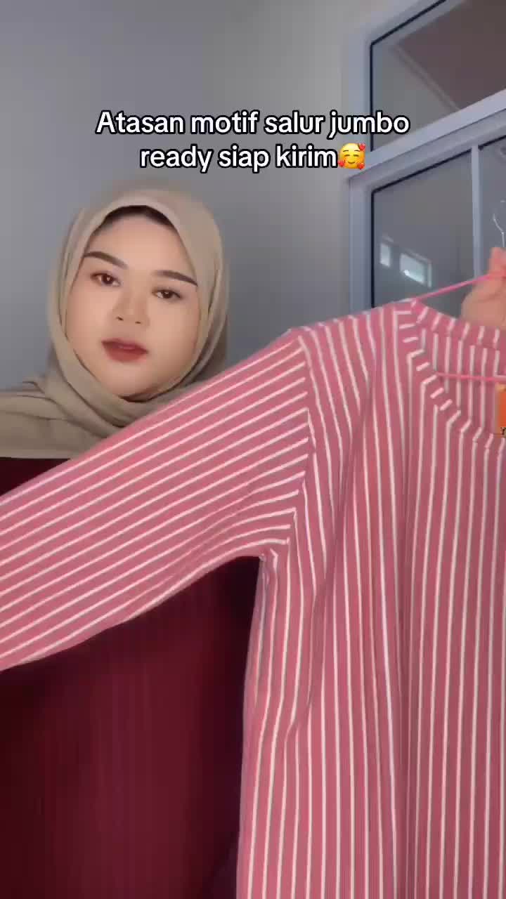 NEW BAJU ATASAN WANITA MOTIF SALUR LENGAN KARET 7/8 KEKINIAN BAHAN TEBAL & HALUS // atasan oversize knit hornet premium motif salur Tunik Garis