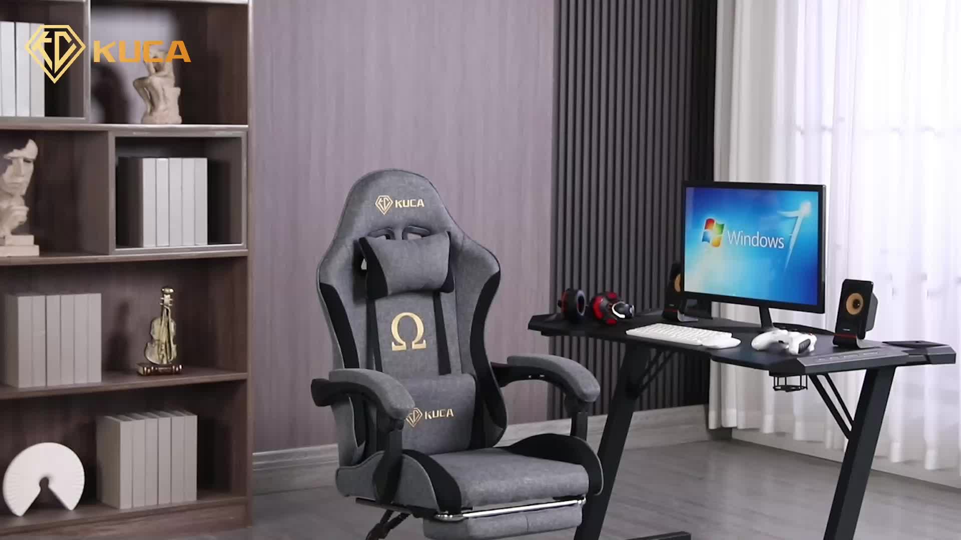 HANRIVER & KUCADI Kursi Kerja / Kursi Gaming / Katun Dan Linen Bernapas / Kursi Belajar / Kursi Santai / Gaming Chair/ Kursi Hidrolik/【Garansi 5 Tahun】