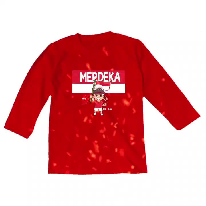 KAOS ANAK AGUSTUSAN KEMERDEKAAN TANGAN PANJANG UNISEX SAMPAI 14 TAHUN Fashion