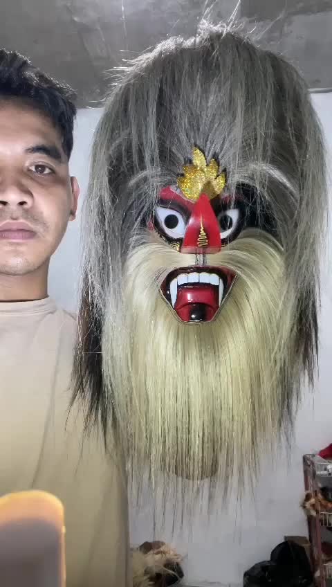 TOPENG GANONGAN RAMBUT PUTIH SUPER TEBAL