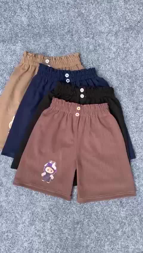 Paket 5 Celana Pendek Anak Kekinian Motif  Labubu | Bahan Knit Adem | S–M-L