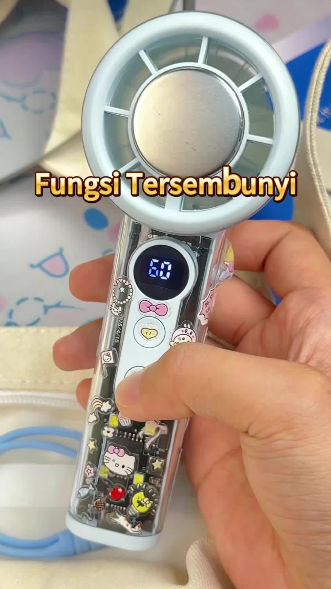 【Produk Baru】Kipas Tangan Portabel Kecepatan Tinggi Minikipas Angin Kuat Layar Digital Adjustable Turbokipas untuk Olahraga Luar Ruangan dan Pendinginan Cepat