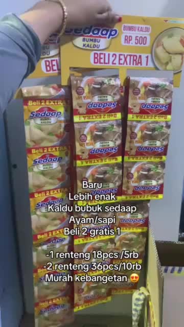 36pcs (2 renteng) Sedaap Bumbu kaldu bubuk penyedap rasa/ paket DUA renceng