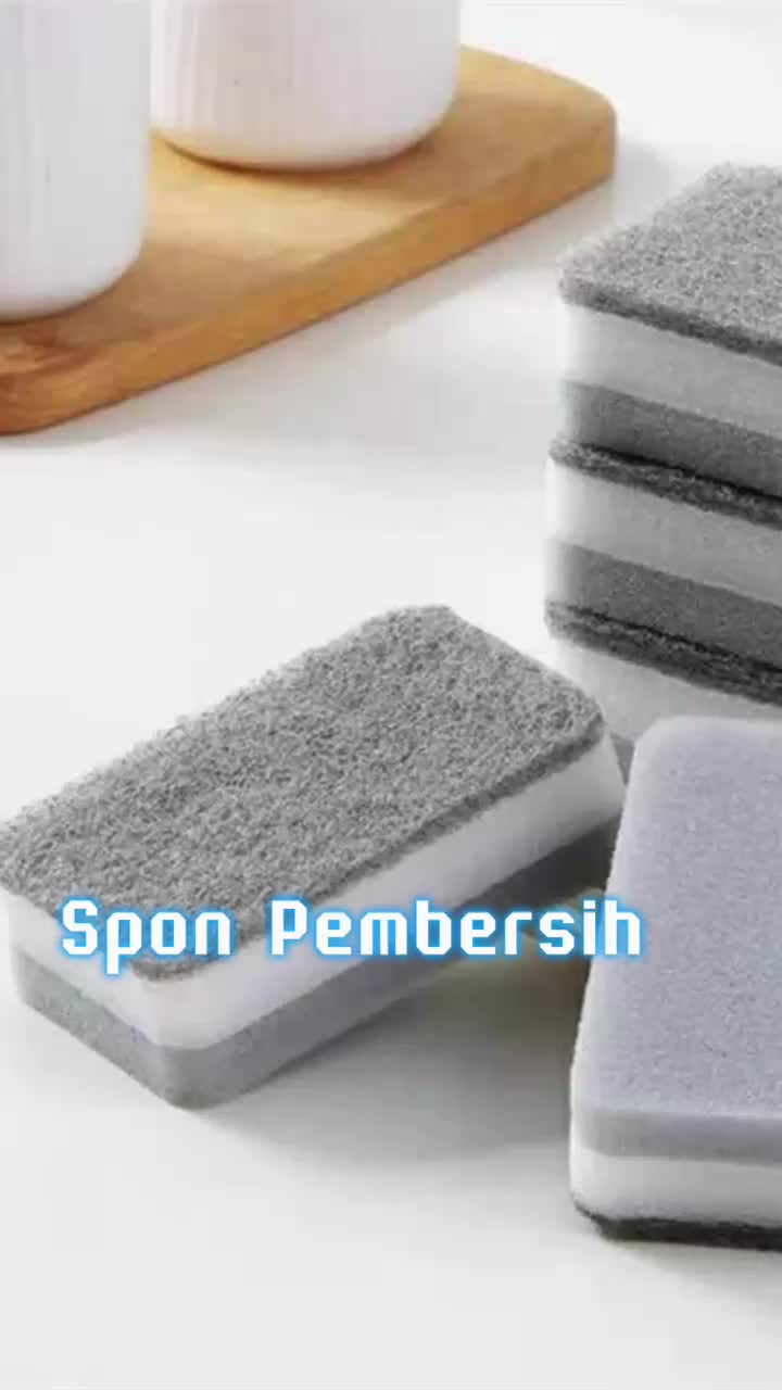 BISA COD H6309 Sponge Busa 2 Sisi Serbaguna Penghilang Kerak Double Side Magic Spons Busa Cuci Piring Dapur