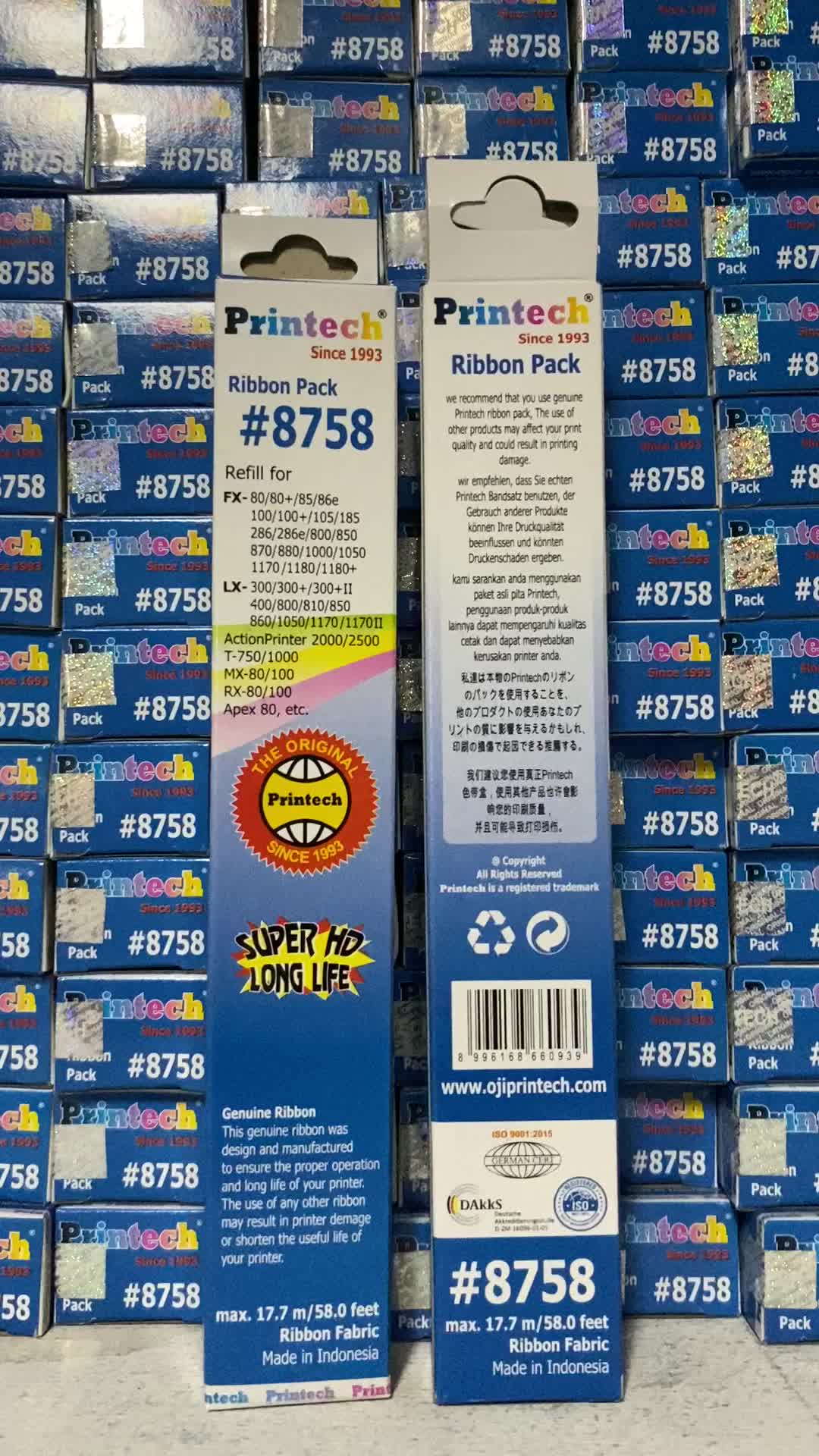 Ribbon Pack Printech 8758 Refill Pita Printer #8758 LX300 LX310 LQ300 LQ310 Dot Metriks