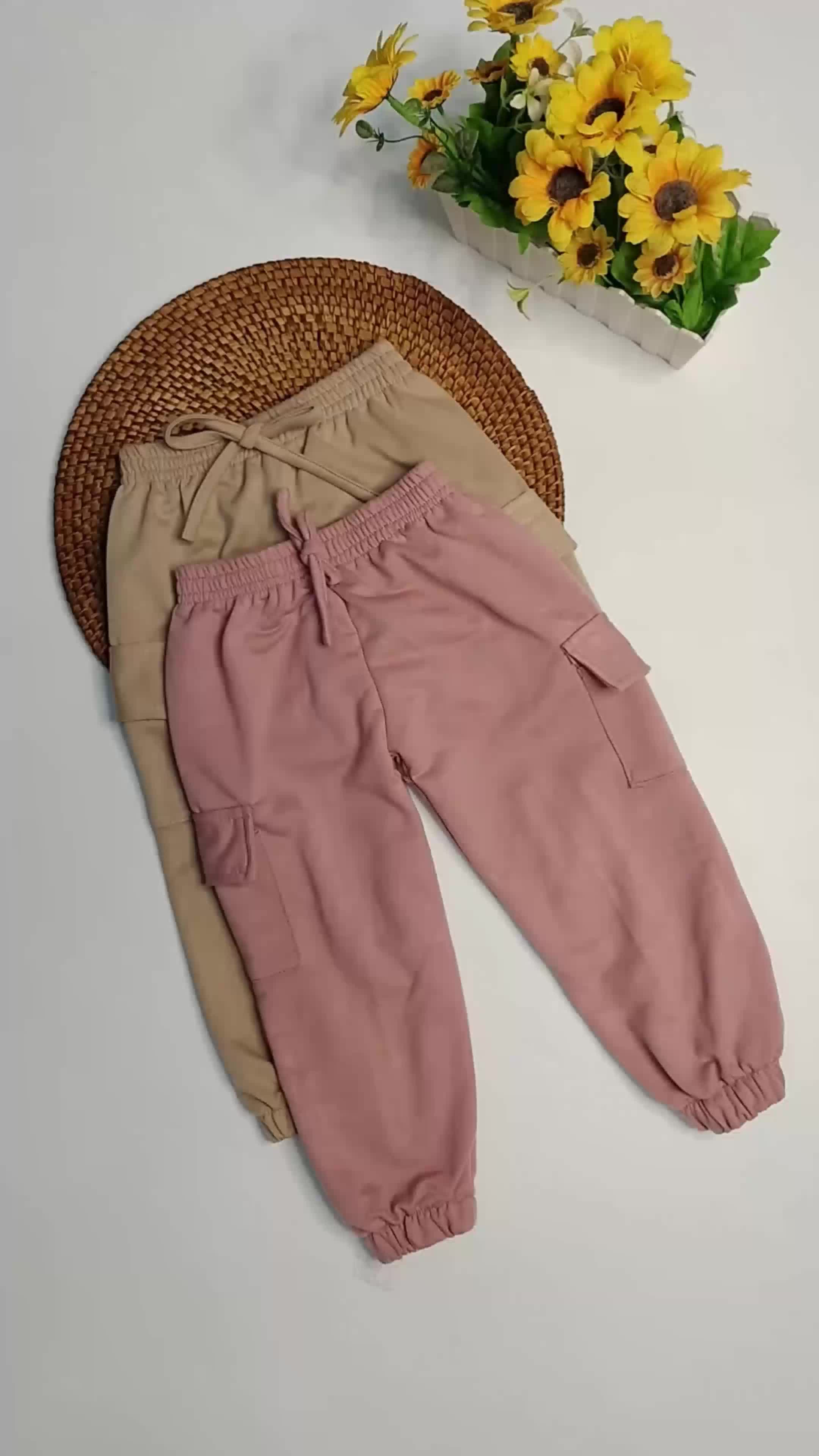 Zc - 100k 3 Pcs Celana Jogger Cargo Anak 1-10 Tahun Panjang Unisex Baby Terry Premium Laki-Laki Perempuan Cewek Cowok joget Kargo Bayi Laki-Laki Hitam Blue Abu Pink Muda