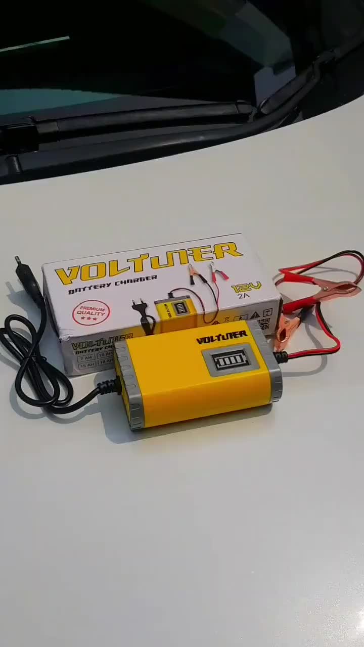 TopTool Charger Aki / 12V 2A / Alat Cas Aki Motot Mobil / Alat Cas Kendaraan / Charger Aku Motot / Alat Pengisian Daya Aki Motor  /Charger Aki Accu 12 Volt / Intelegent Charger /Led Indikator  / COD Ready Stock