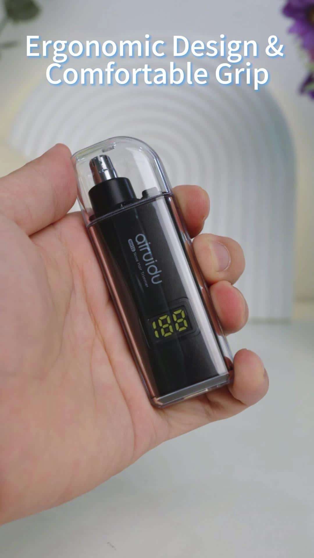 【COD】Airuidu NH10 Nose hair trimmer Kepala sudut membulat 360°   Mencukur tanpa rasa sakit Motor berkecepatan tinggi dan bertenaga Tampilan digital daya cerdas
