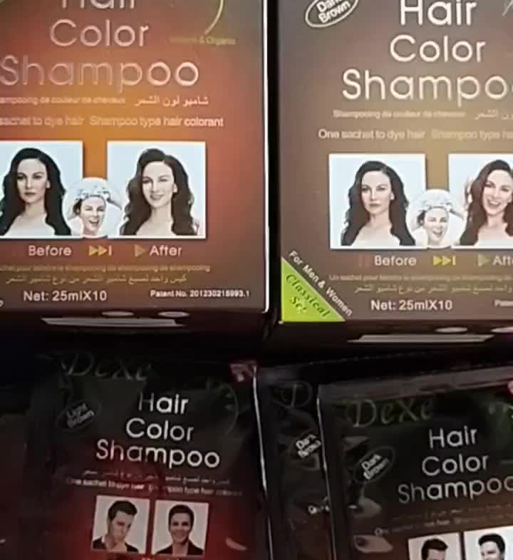 GOB - DeXe Hair Color Shampoo - Pewarna Semir Rambut Sampo Busa penghitam uban