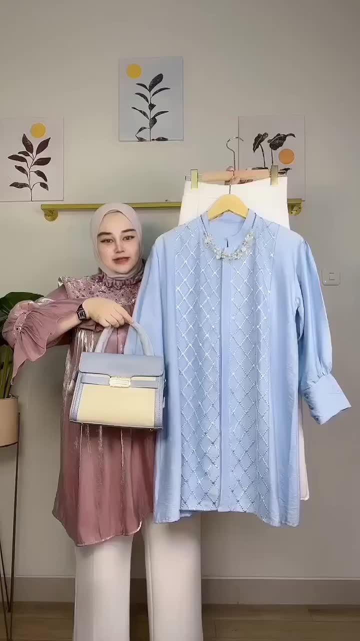 Senaya one set setelan wanita terbaru 3in1 + jilbab gratis setelan wanita elegan mewah