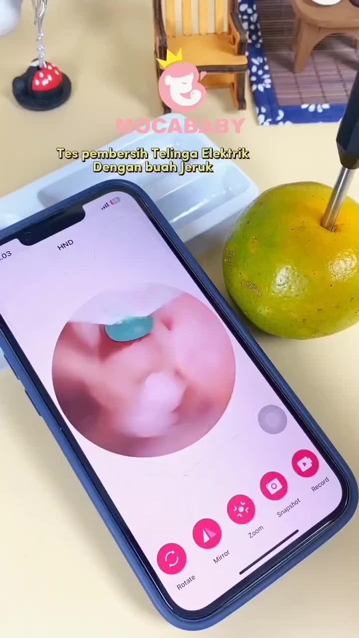 Mocababy Pembersih Telinga Mocababy dengan LED dan Kamera Pembersih Telinga untuk Bayi dan Anak-anak Kuping Korek Ear Removal Kotoran