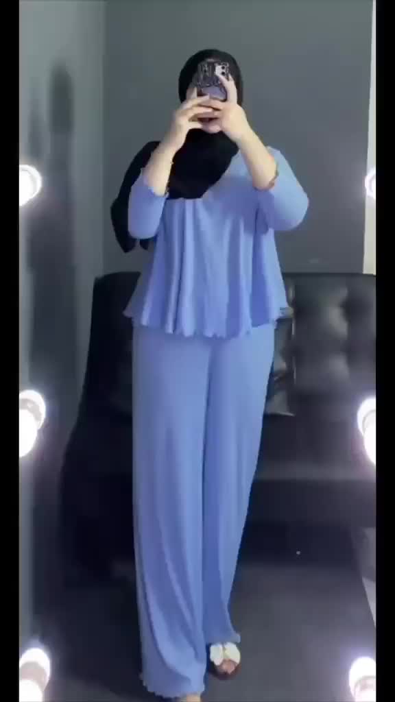 Setelan Ribb Knit premium Oneset Wanita Lengan 7/8 Celana Panjang Baju Atasan Setelan Wanita Dewasa Polos Nyaman Formal