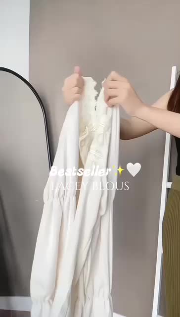NJ - LACEY BLOUSE POLYESTER ATASAN WANITA  KANTOR High Baju Panjang Top Casual Premium