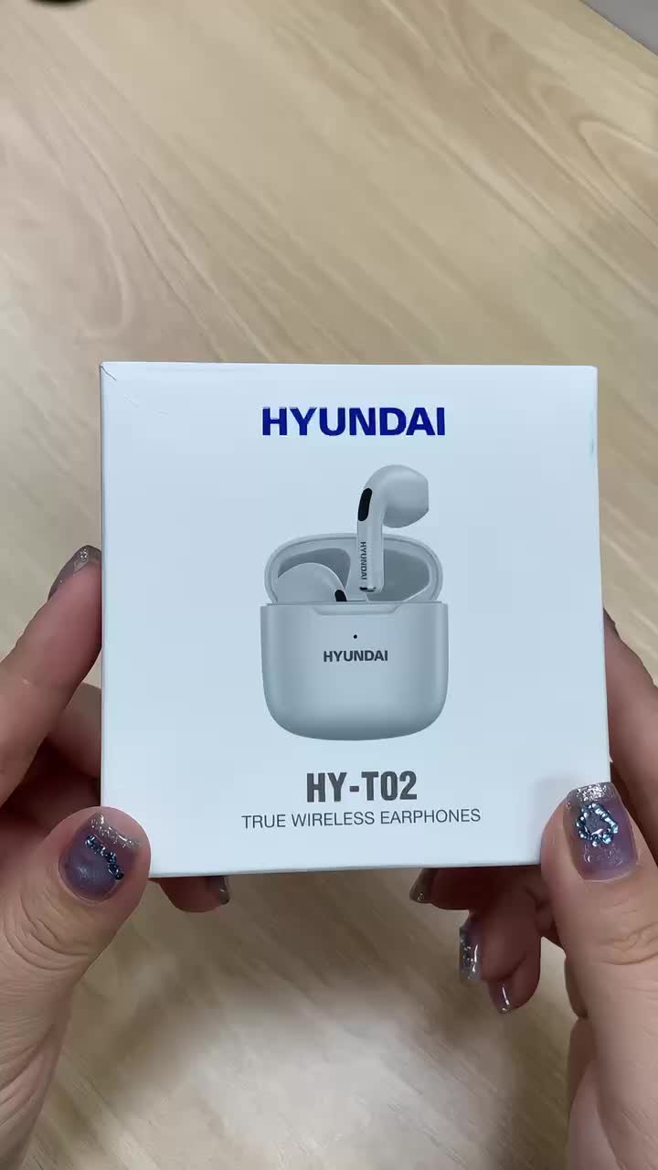 【Super  Sale】HY-T02 Tws New Bluetooth 5.3 Earphones HYUNDAI Wireless  Half In-ear High Sound Quality  Bass Sports Noise Reduction New Headphones White The Headset Can Answer The Phone Mobile Games Audio & Video