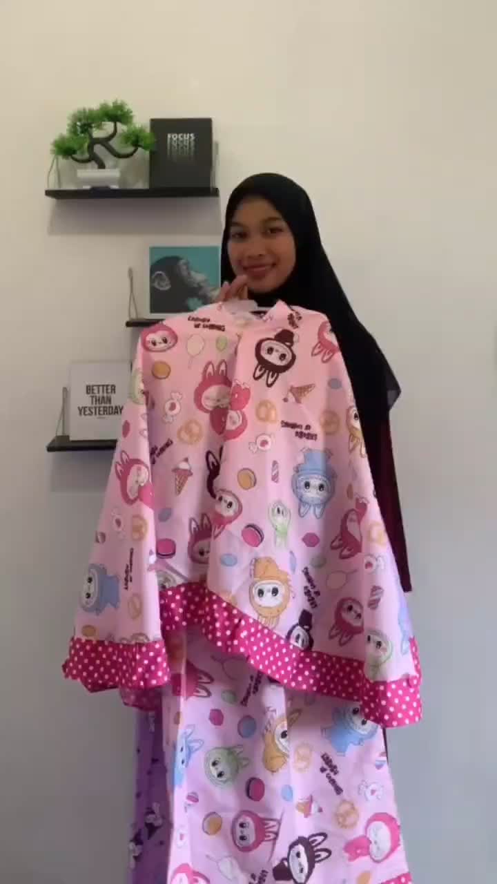 Mukena anak perempuan motif karakter untuk usia 2-6 tahun Muslim Travel