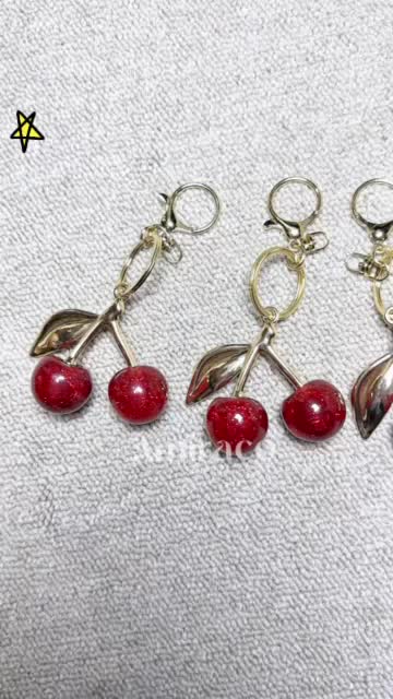 AMIRACO Gantungan Cherry Maron Premium Mewah Tas Kunci Keychain