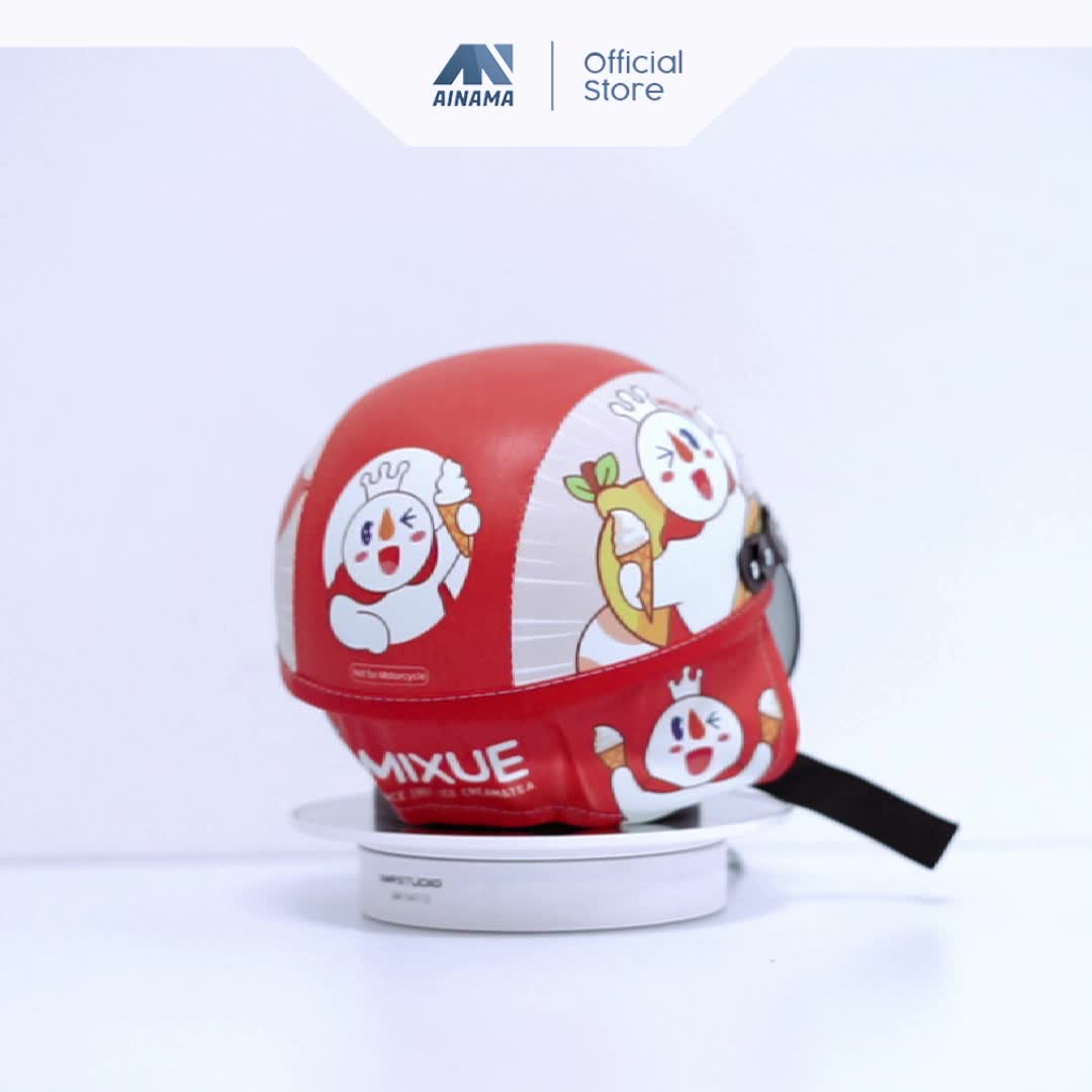 Helm anak retro chip lucu imut gemes usia 1- 4 Tahun Motif Hello Kitty Cream Pink Kaca Motorcycle