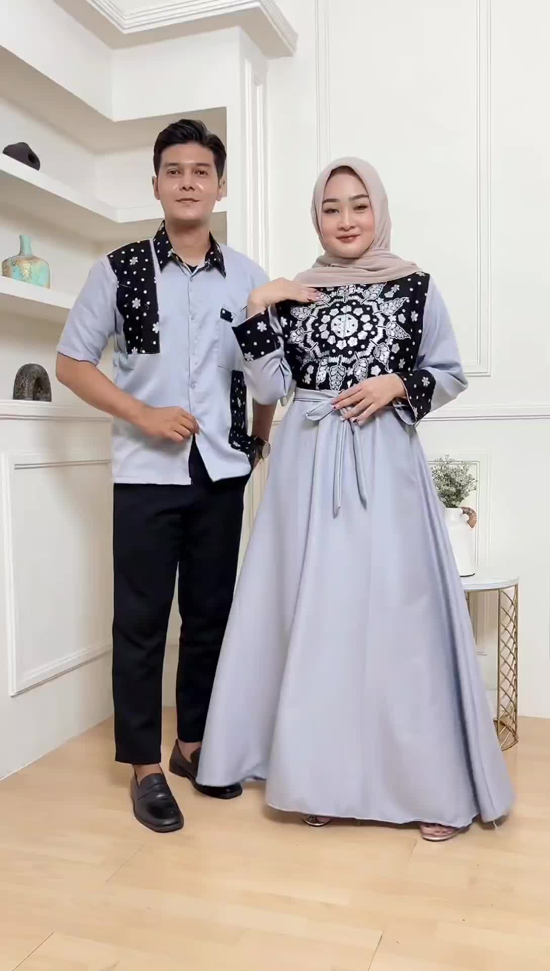 cp irwansyah set gamis kondangan couple gamis syari pasangan Muslim