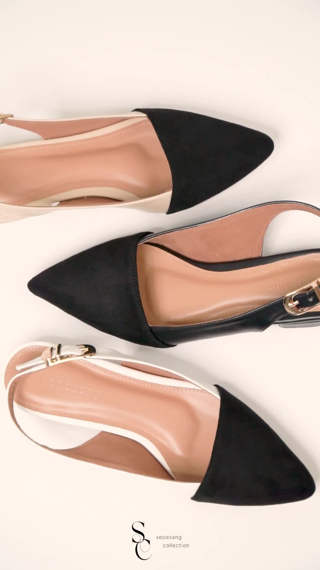 SEPASANG COLLECTION Meitta Sendal Mules Wanita 3 Cm Shoes sandal  hak lancip flat  mules heels  graduation
