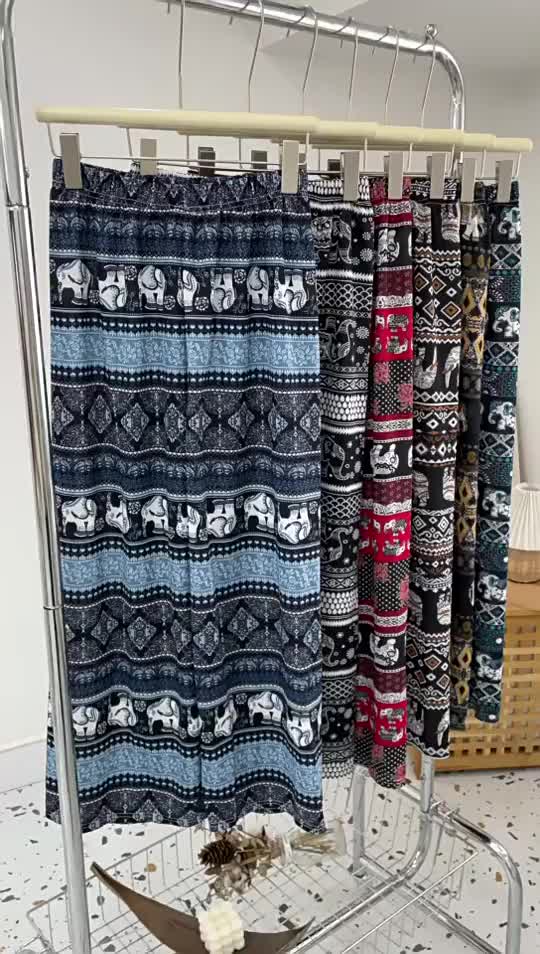 TMS CPG458 Celana Mihu Gajah Panjang Wanita Kulot Motif Batik Salur Bahan Rayon