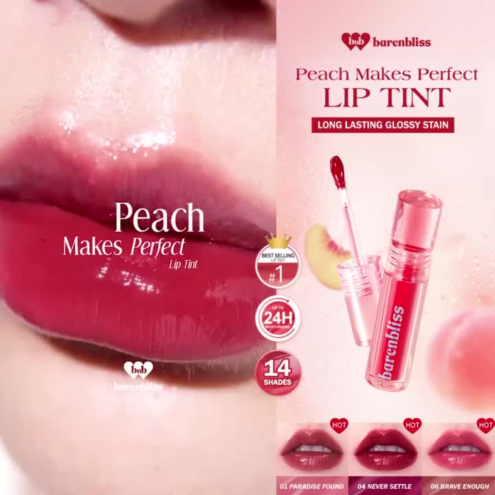 【BEST SELLING】BNB barenbliss Peach Makes Perfect Lip Tint Korea Lip Gloss | Lip Tint yang Ringan, Tahan hingga 12 Jam, Moisturizing & Nourishing
