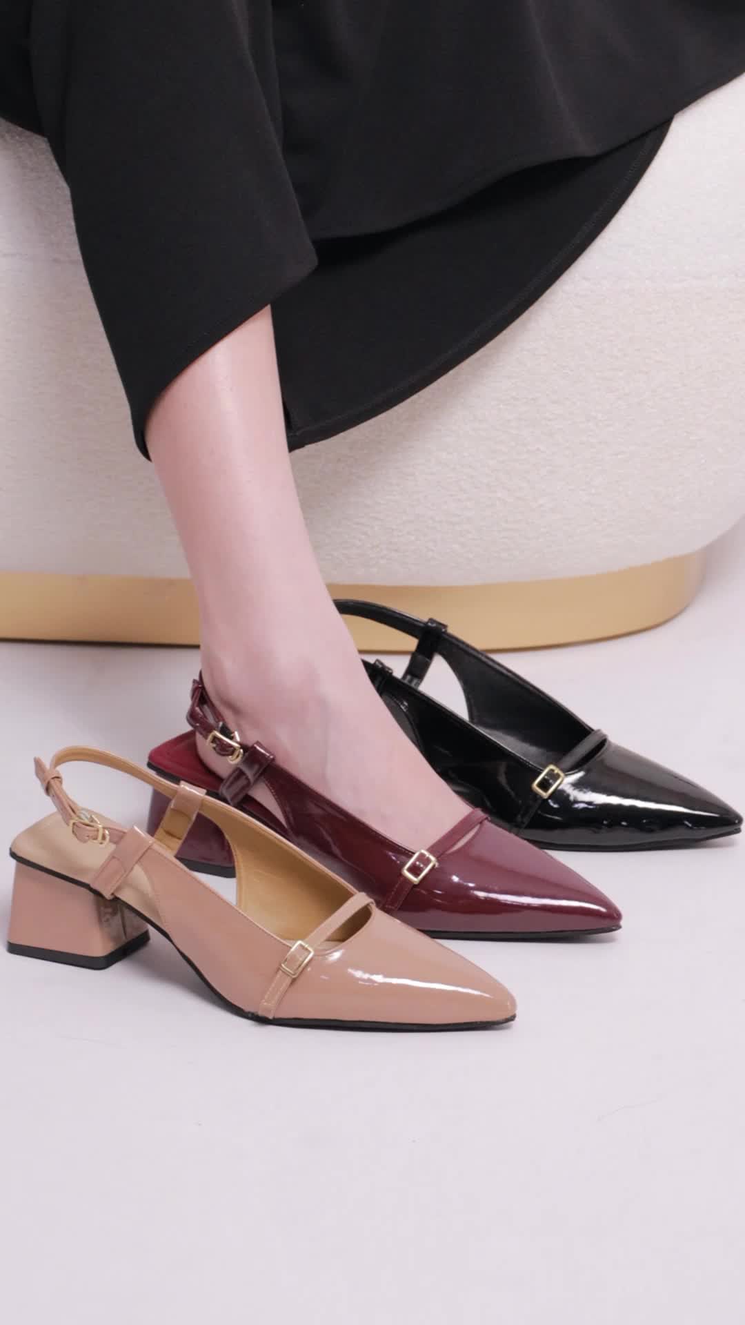 WINOD Isla Mules Wanita Heels 5cm Sepatu Pesta Kondangan Wisuda Model Hak Daily Shoes