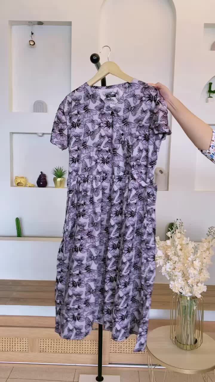 AULIA Daster Kimono Lengan Pendek  Kancing Ibu Hamil  LD 110 Motif Bunga Kekinian Termurah Busui Bumil