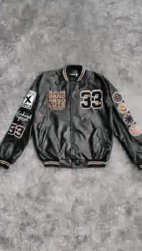 X Urband Absolute Jaket Varsity Kulit Sintetis Bordir Most Wanted