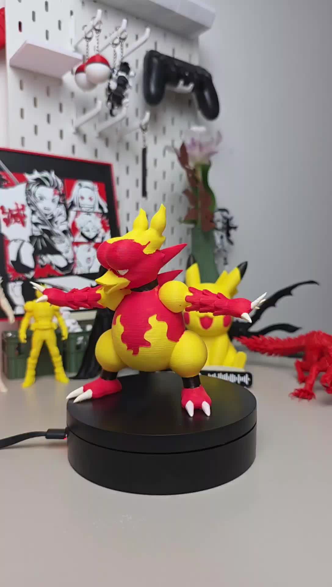 Dric3D 3D Printed Magmar Figurin Koleksi Pajangan Meja Gaming Rak Kamar