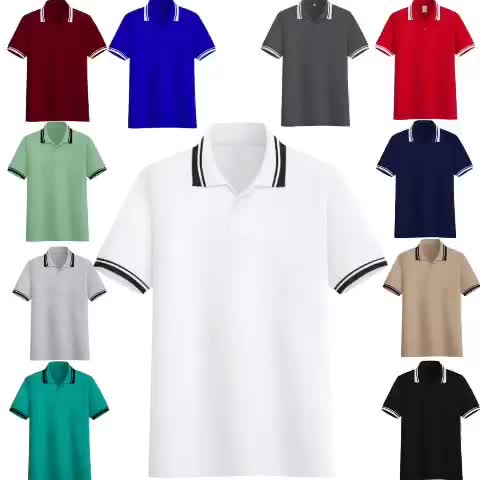 POLOSKING :  KAOS POLOS SHIRT POLOS HITAM PUTIH KERAH STRIPE |/KAOS  KERAH SERAGAM PRIA DAN WANITA Baju Cowok Tebal