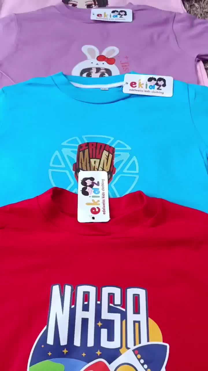 Ekidz Paket Grosir Kaos Anak Pendek 5 PCS Bahan 30s REGULER Size XS M L XL XXL Baju Fashion Daily 6-7 Tahun Tops Putih Konveksi Kaos Anak Perempuan & Laki-Laki